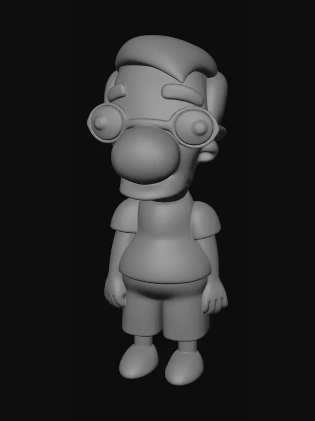 3D model for Blue-Haired Cartoon Boy