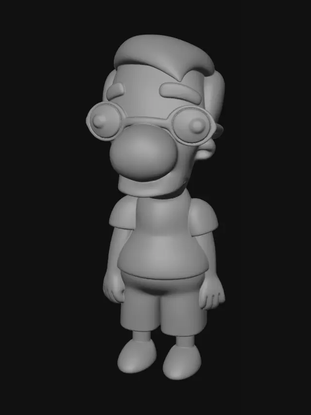 3D model for Blue-Haired Cartoon Boy