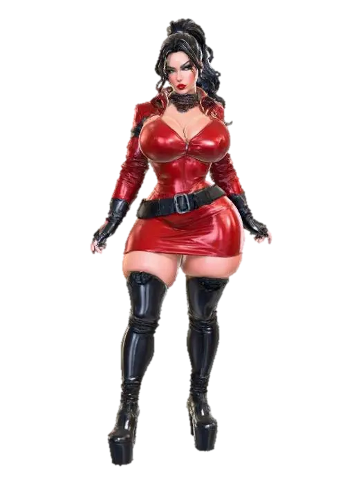 Biker Girl - Busty 3D model, vytvořený pomocí AI