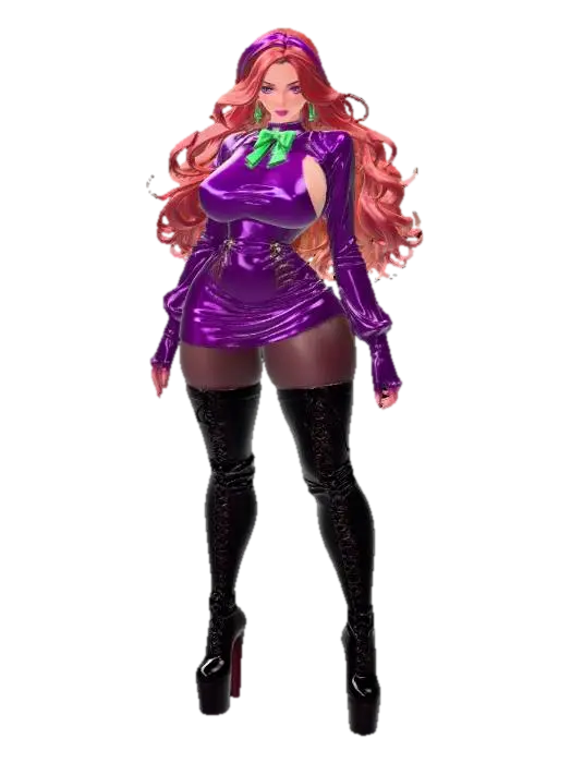 Purple Daphne - Redhair 3D model, vytvořený pomocí AI