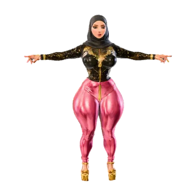 Hijab Fashion - Modest 3D model, vytvořený pomocí AI