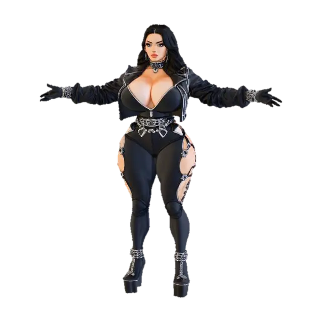 Ethereal Latex Biker - Corset 3D model, vytvořený pomocí AI
