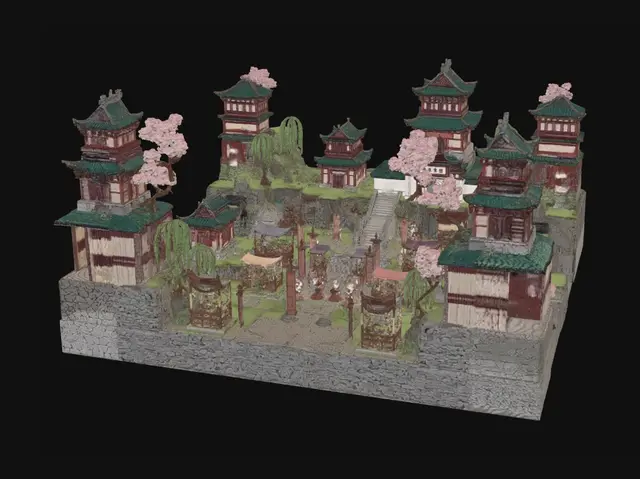 3D model for Valley of Jade Pagodas