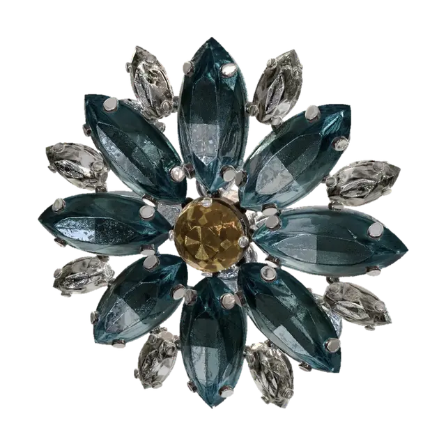 Blue Sunburst Brooch 3D model, vytvořený pomocí AI