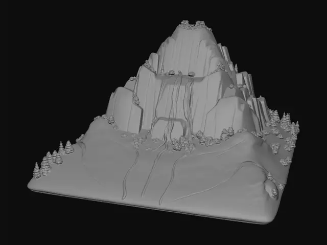3D model for Red Peak Waterfall