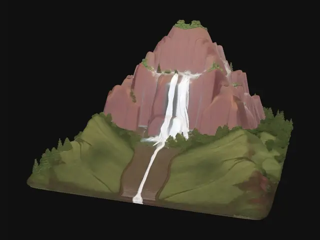 3D model for Red Peak Waterfall
