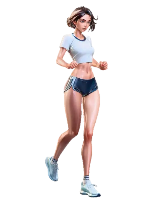 Mid-Stride in the Gym - Movement 3D model, vytvořený pomocí AI