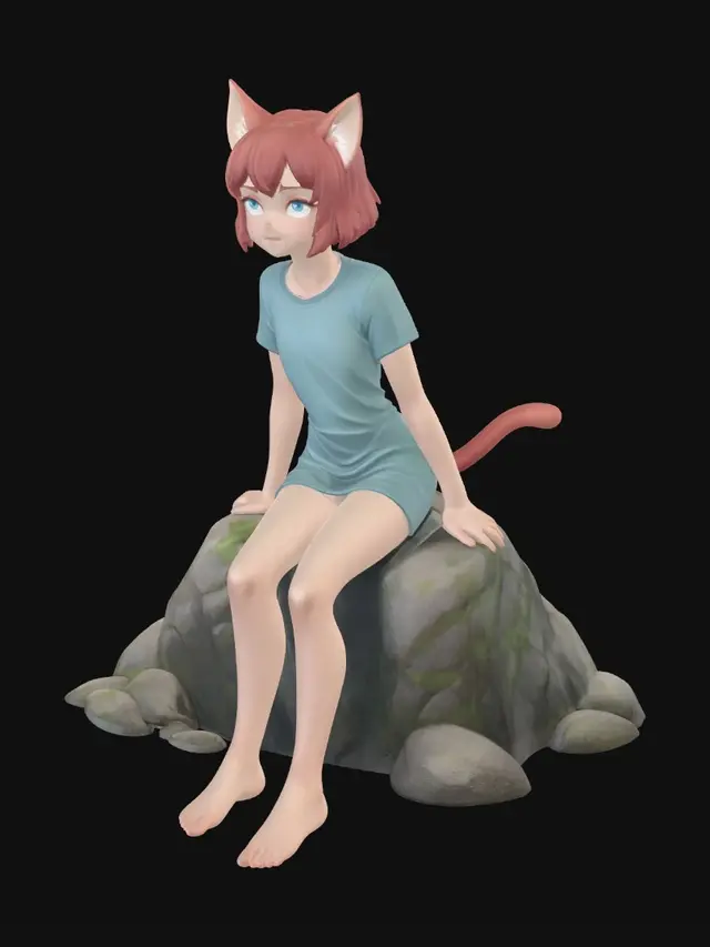 3D model for Catgirl in the Valley