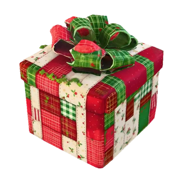 Festive Quilt Gift Box, #Christmas2025# - Gifts 3D model, vytvořený pomocí AI