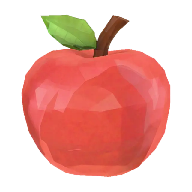 Low Poly Apple - Lowpolyart 3D model, vytvořený pomocí AI
