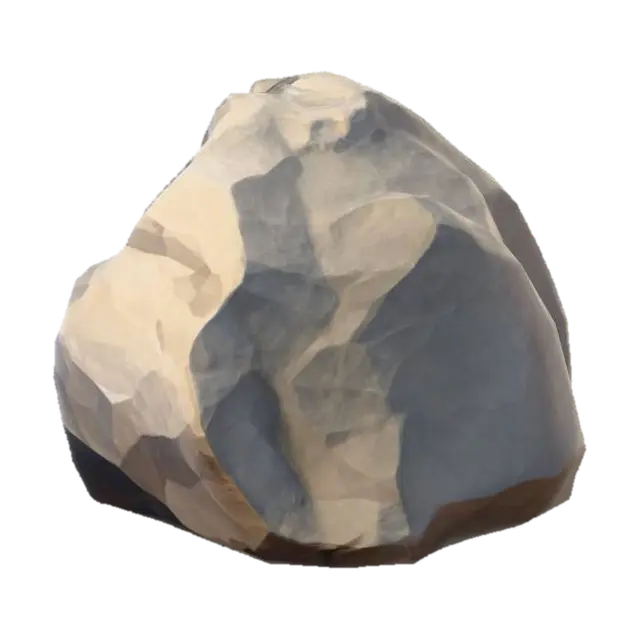 Low poly rock - Polygon 3D model, vytvořený pomocí AI