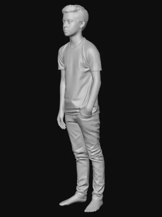 3D model for Portrait of a Young Man in a Bright Blue T‑Shirt