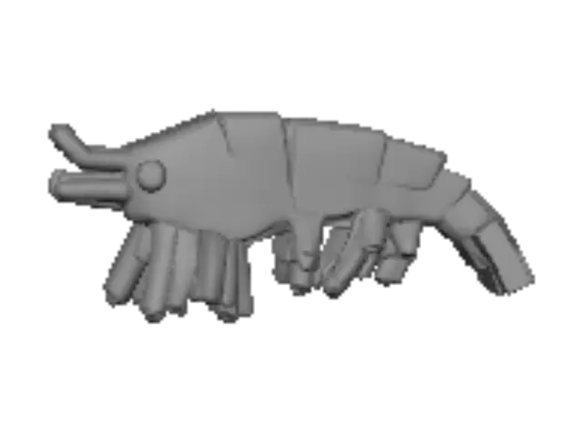 3D model for Orange Plastic Shrimp