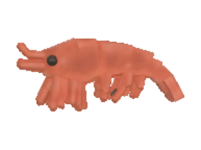 3D model for Orange Plastic Shrimp