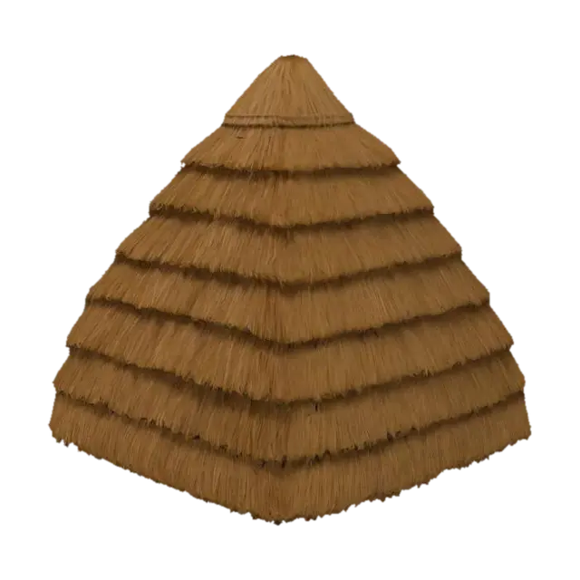 Straw roof 3D model, vytvořený pomocí AI