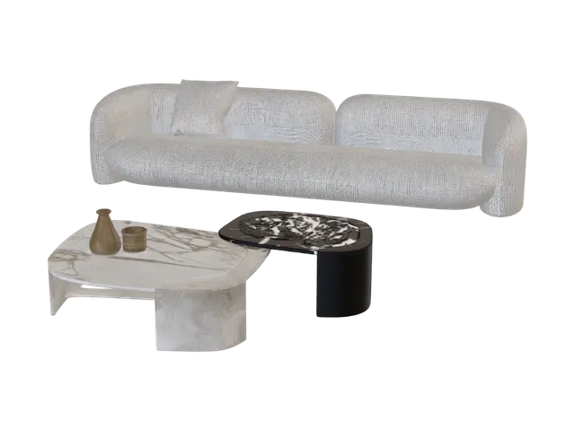 3D model for Neutral Marble Lounge