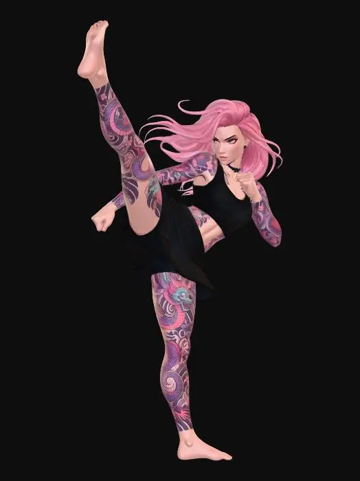 3D model for Dragon Kick