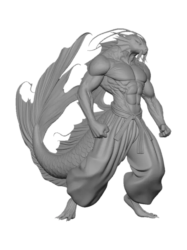 3D model for Golden Scale Warrior
