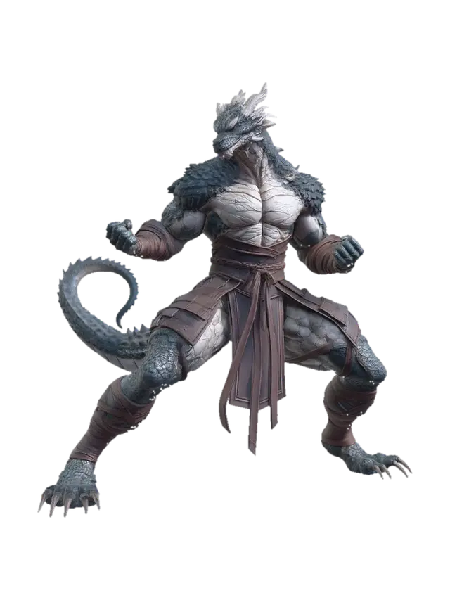 Dragonscale Gladiator 3D model, vytvořený pomocí AI