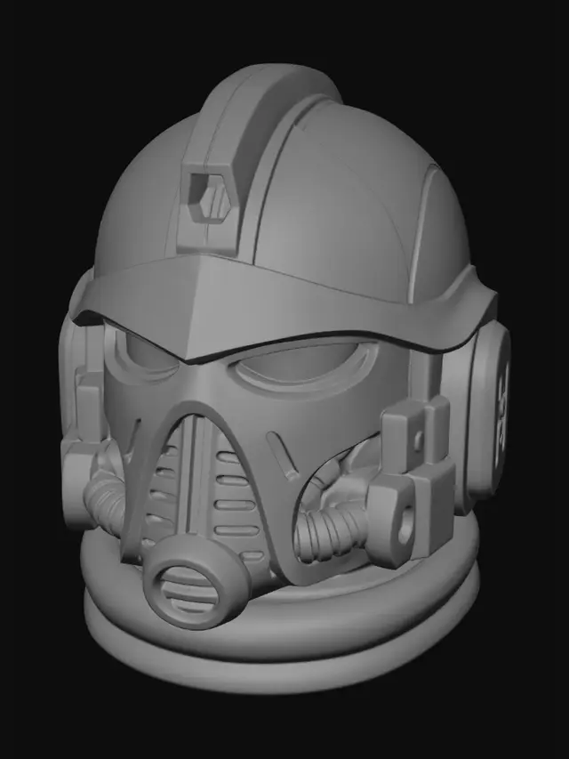 3D model for Golden Steampunk Power Armor Helmet
