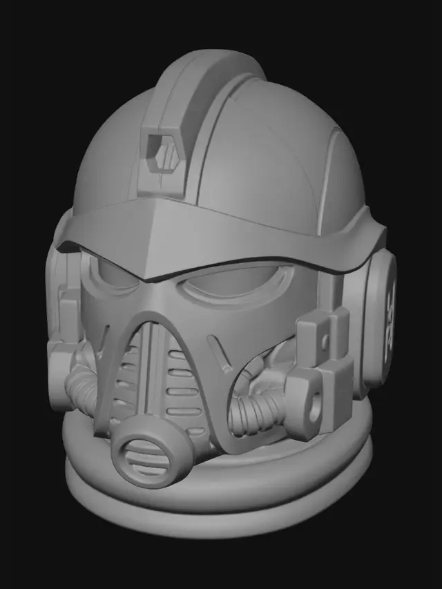 3D model for Golden Steampunk Power Armor Helmet