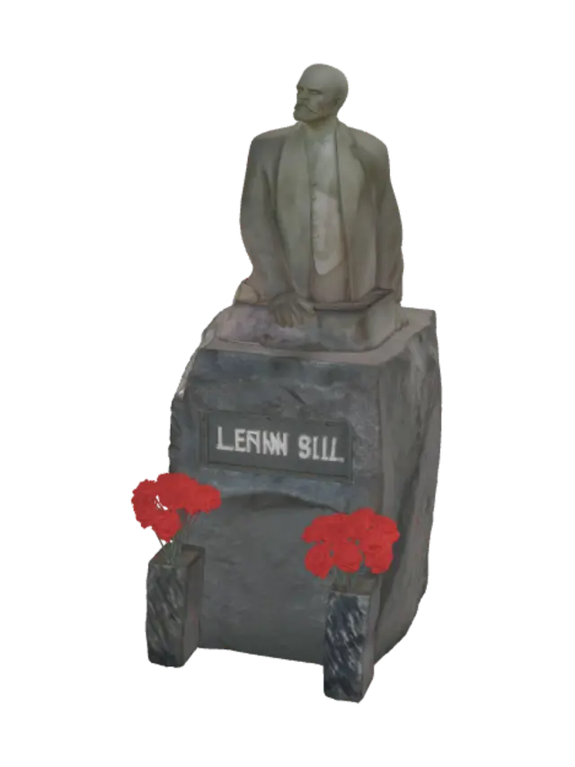 Statue on pedestal with red carnations - Redcarnation 3D model, vytvořený pomocí AI