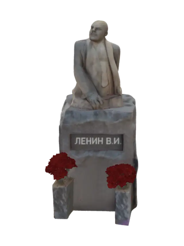 Statue on pedestal with red carnations - Redcarnation 3D model, vytvořený pomocí AI