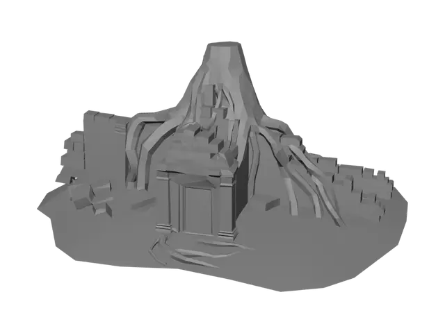 3D model for secret_tree_Bunker_Game_Ready_Handmade_in_maya