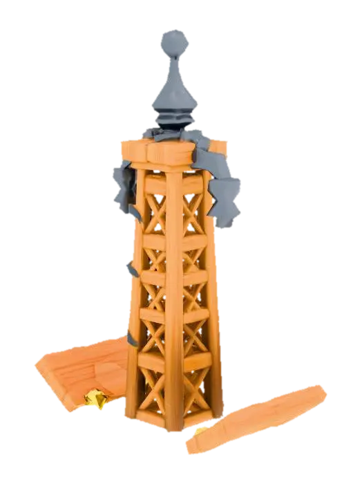Tesla Tower - Clash 3D model, vytvořený pomocí AI