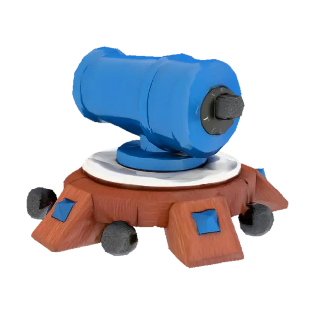 Cannon - Clash 3D model, vytvořený pomocí AI