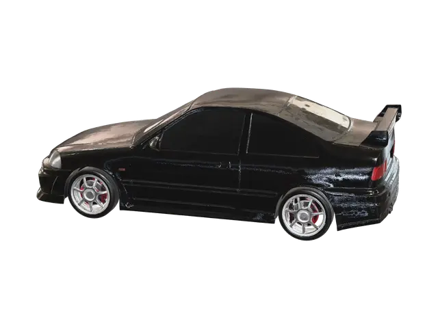 Fantasy Honda Civic Ej1 3D model, vytvořený pomocí AI