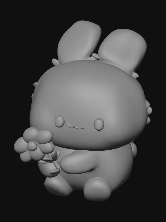 3D model for Peach Blossom Bunny