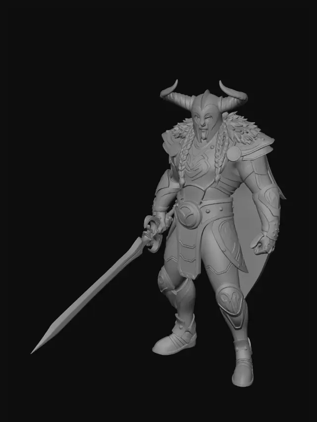 3D model for Golden Horned Knight