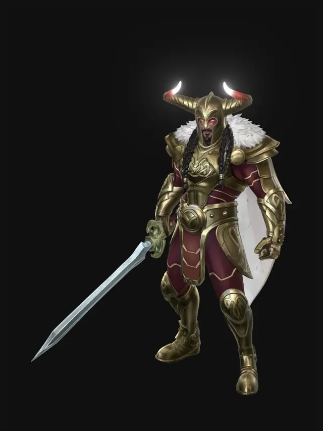 3D model for Golden Horned Knight