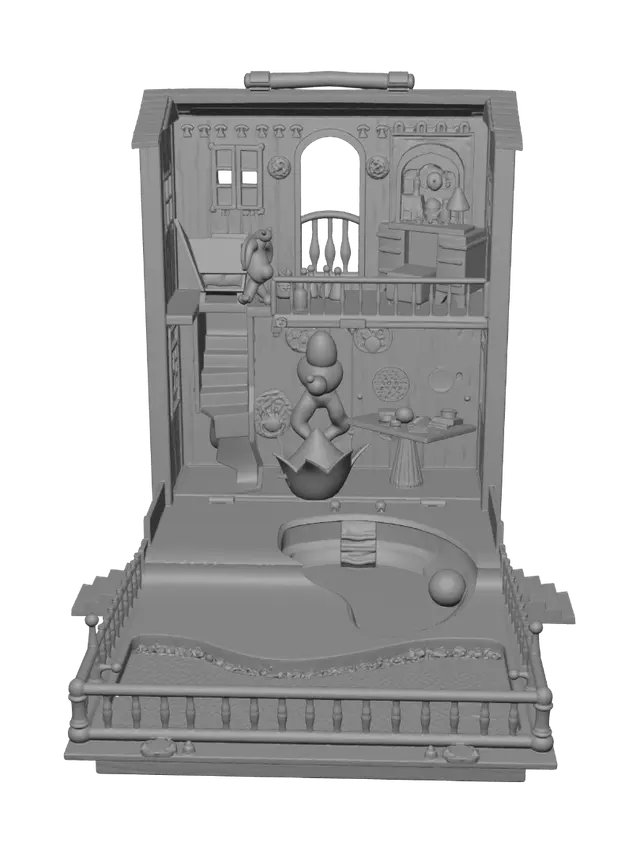 3D model for Pastel Dollhouse Playset with Pool