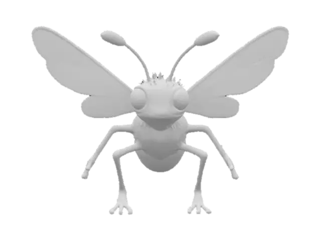 3D model for muchozmorek - fantastyczna postać. zmorka z cechami muchy. do gry. w stylu kreskówkowym