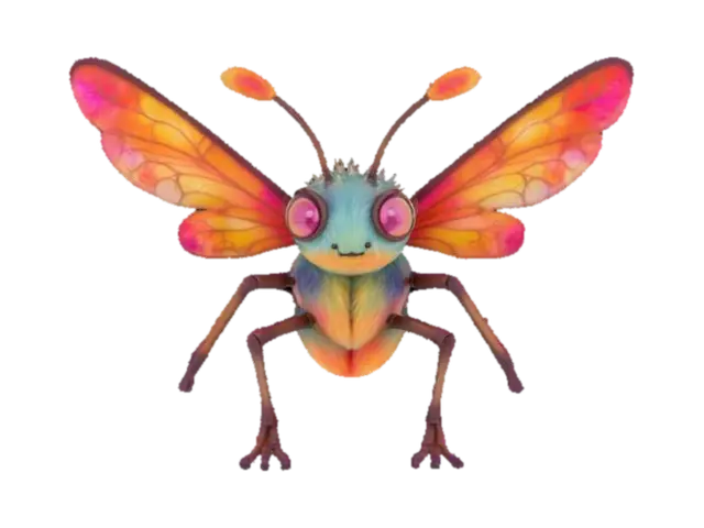 3D model for muchozmorek - fantastyczna postać. zmorka z cechami muchy. do gry. w stylu kreskówkowym