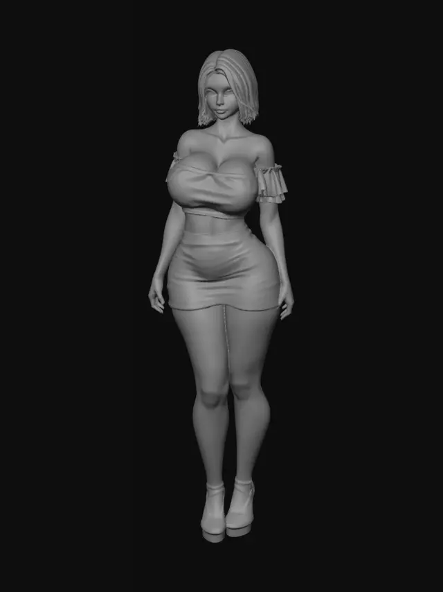 3D model for Blush Pink Off-Shoulder Two-Piece Set