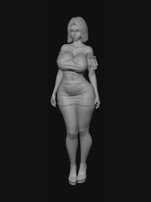 3D model for Blush Pink Off-Shoulder Two-Piece Set