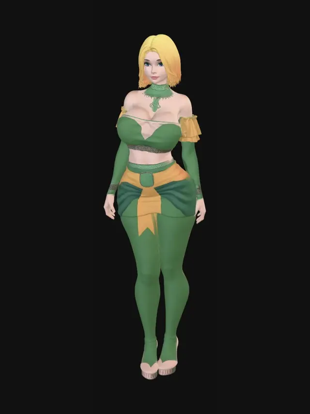3D model for Blush Pink Off-Shoulder Two-Piece Set