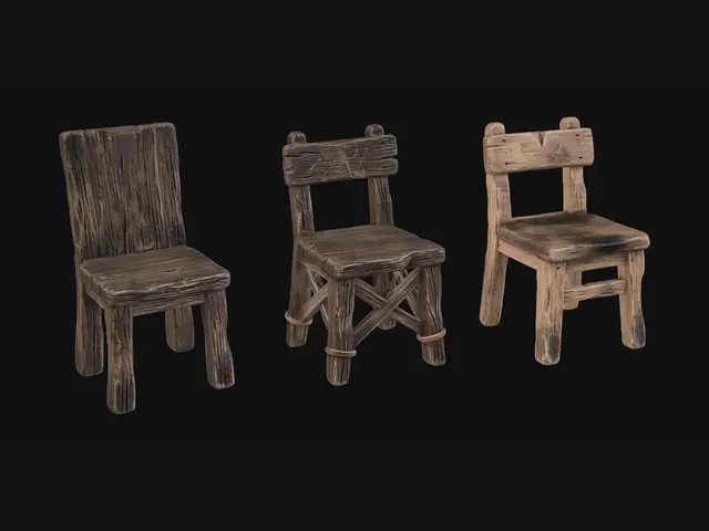 3D model for Three Weathered Chairs