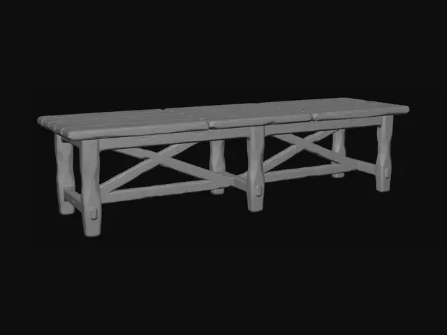 3D model for Rustic Weathered Bench