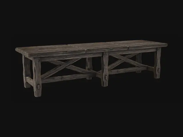 3D model for Rustic Weathered Bench