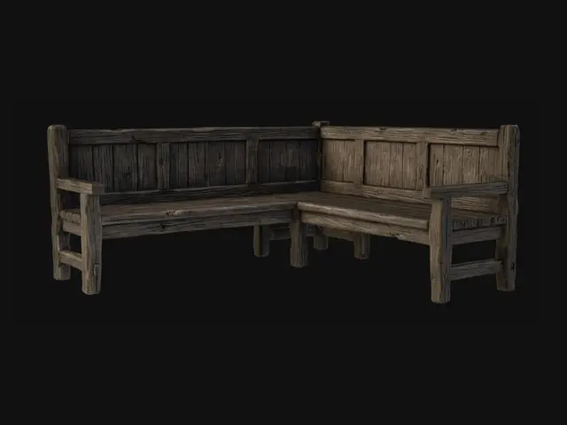 3D model for Weathered L-Shaped Corner Bench