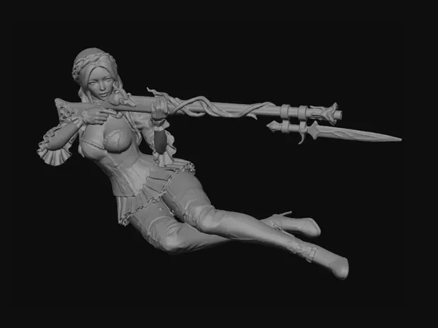 3D model for Aiming Riflewoman