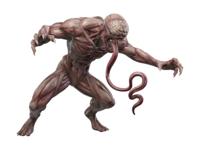 Licker - Residentevil 3D model, vytvořený pomocí AI