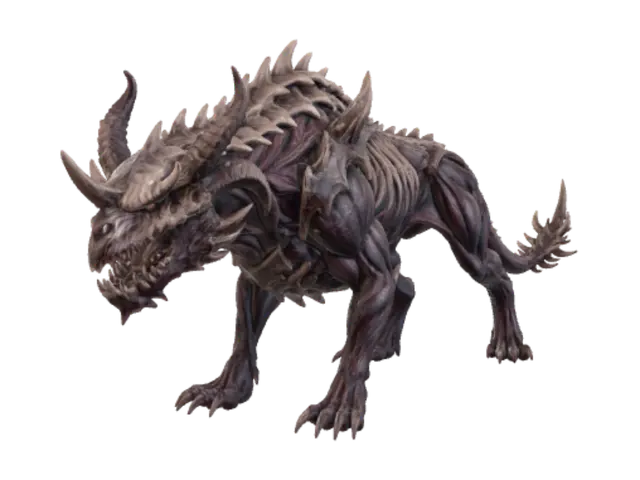 Abyssal Bone Beast - Hound 3D model, vytvořený pomocí AI