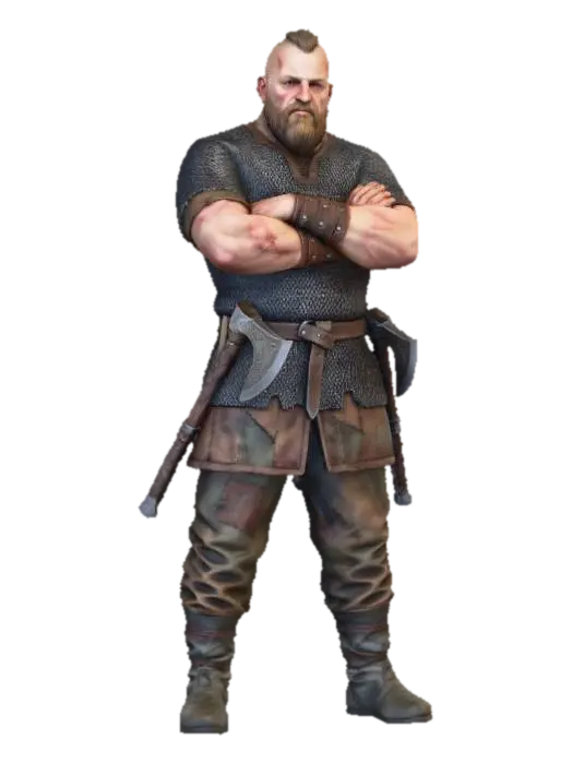Viking Warrior - Mercenary 3D model, vytvořený pomocí AI