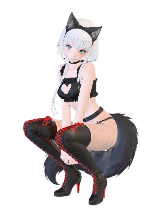 Wolf-Eared Fantasy - Werewolf 3D model, vytvořený pomocí AI