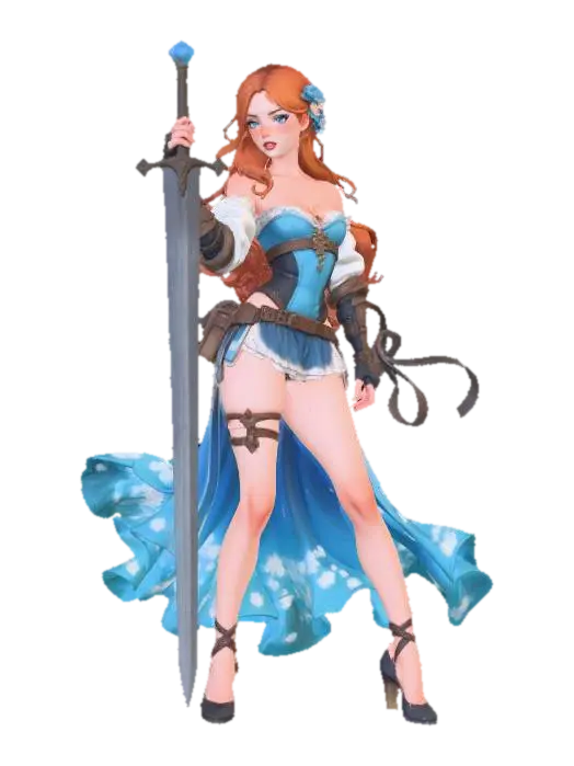 Warrior Maiden - Painting 3D model, vytvořený pomocí AI